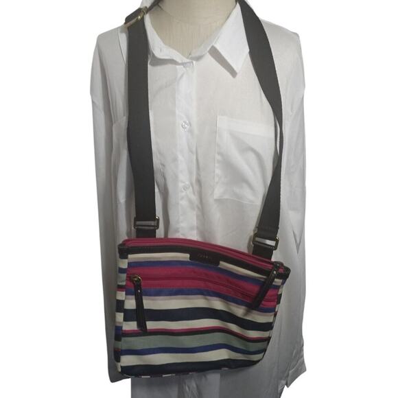 Fossil PVC Striped Crossbody Bag Multicolored - Picture 1 of 6